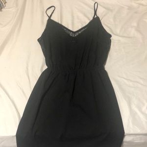 Lace black shift dress
